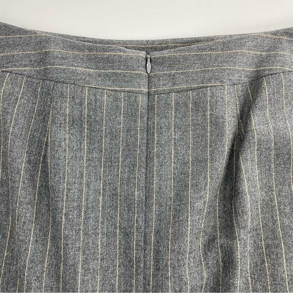 NWOT Casual Corner Stripe Academia Back Pleated Y2K Skirt 100% Wool - Picture 8 of 11
